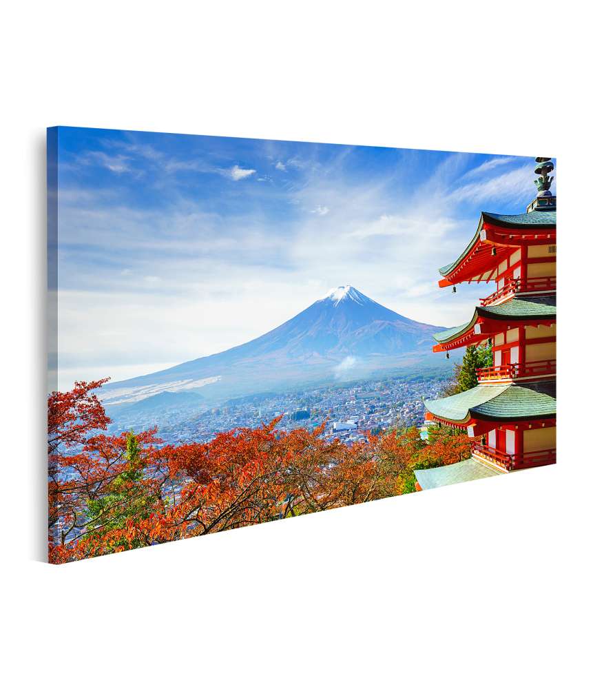 Islandburner Bild auf Leinwand Herbstlicher Blick auf Berg Fuji und Chureito Pagode, Fujiyoshida, Japan