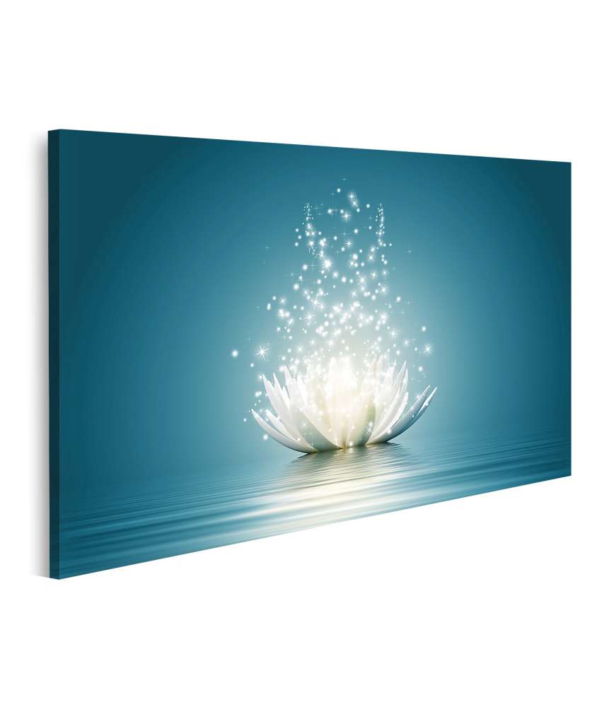 Islandburner Bild auf Leinwand Exquisites Wandbild einer anmutigen, leuchtenden Lotusblume