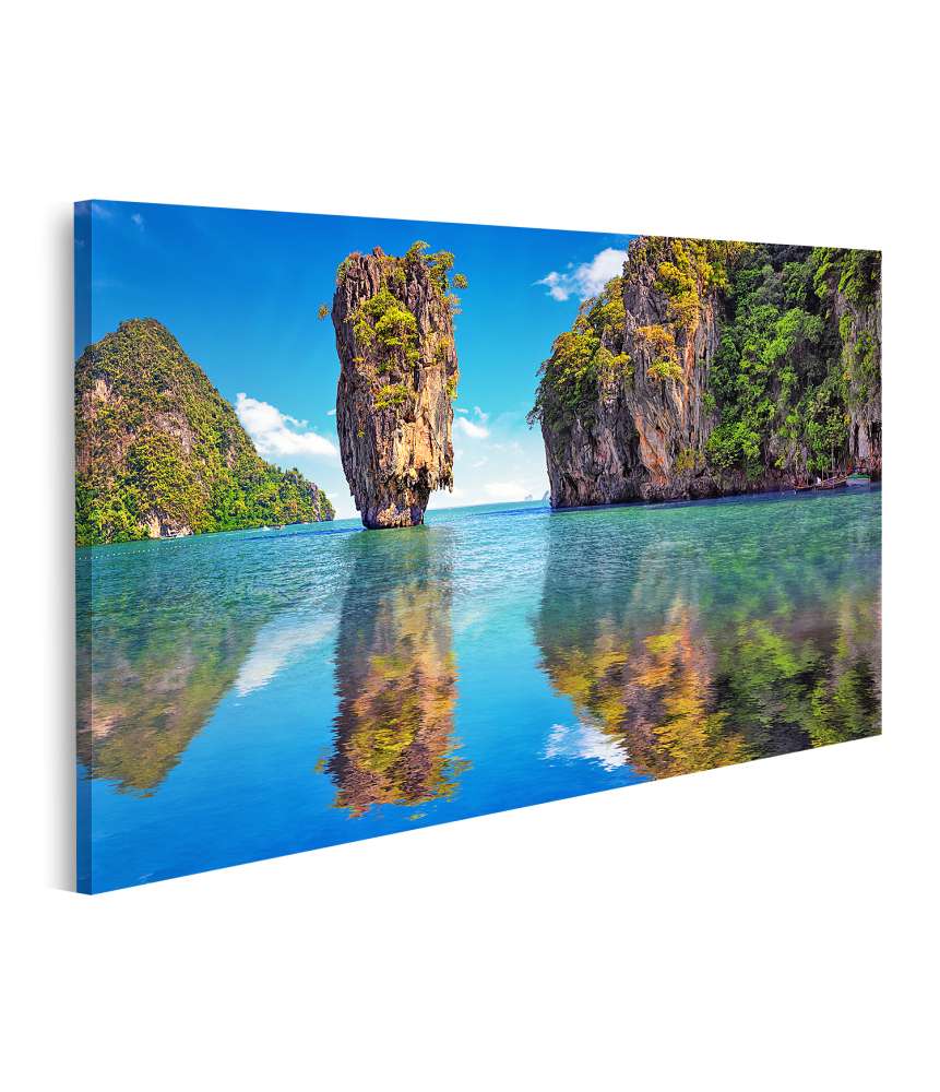 Islandburner Bild auf Leinwand Atemberaubendes Wandbild des Meeres und der Berge, James-Bond-Insel, Thailand