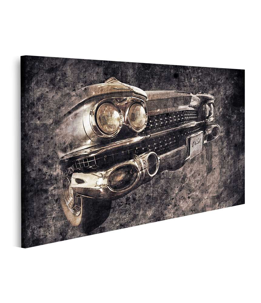 Islandburner Bild auf Leinwand Retro-Stil Wandbild eines klassischen amerikanischen Autos