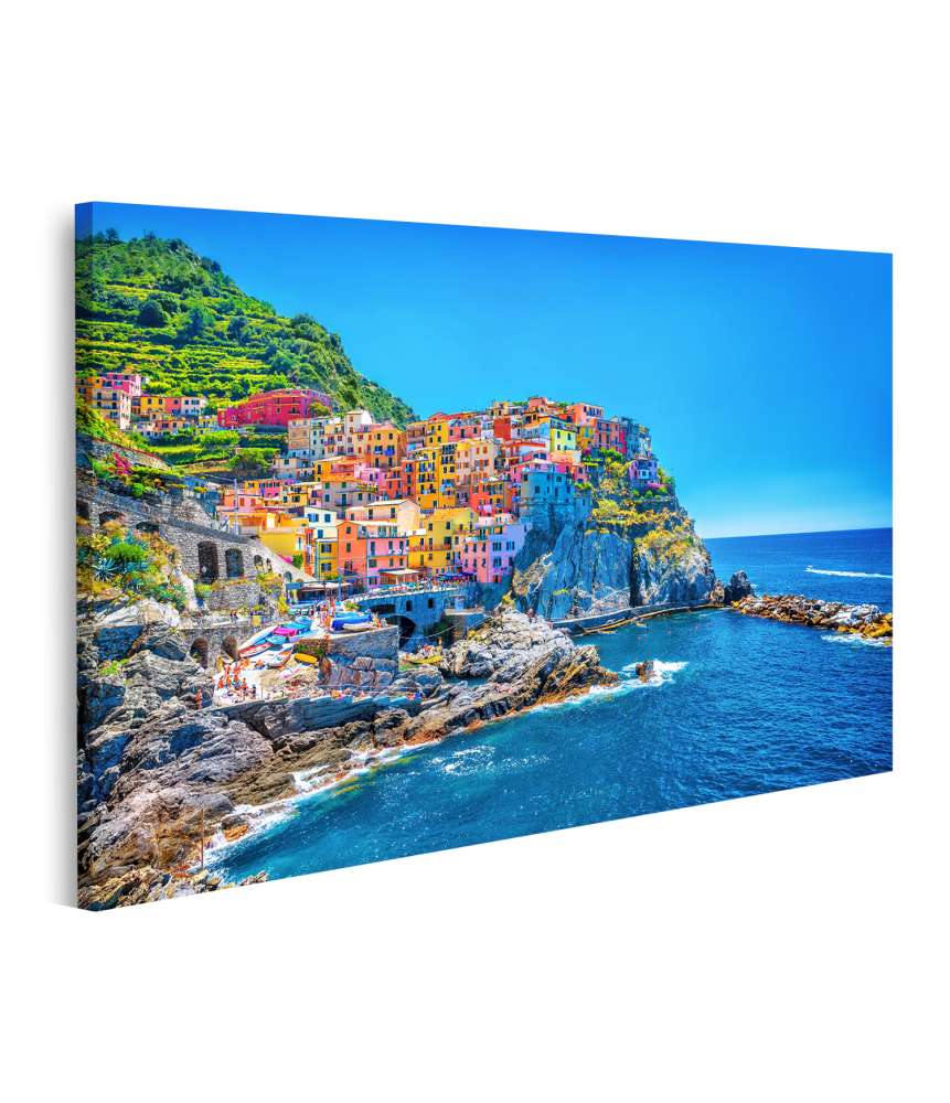 Islandburner Bild auf Leinwand Traditionelle italienische Küstenstadt Cinque Terre als Wandbild