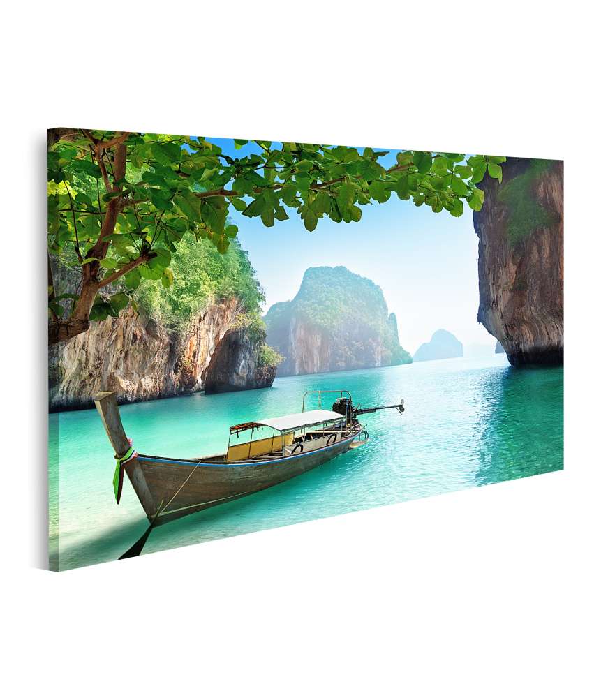 Islandburner Bild auf Leinwand Strandboot auf einer Insel in der Provinz Krabi, Thailand