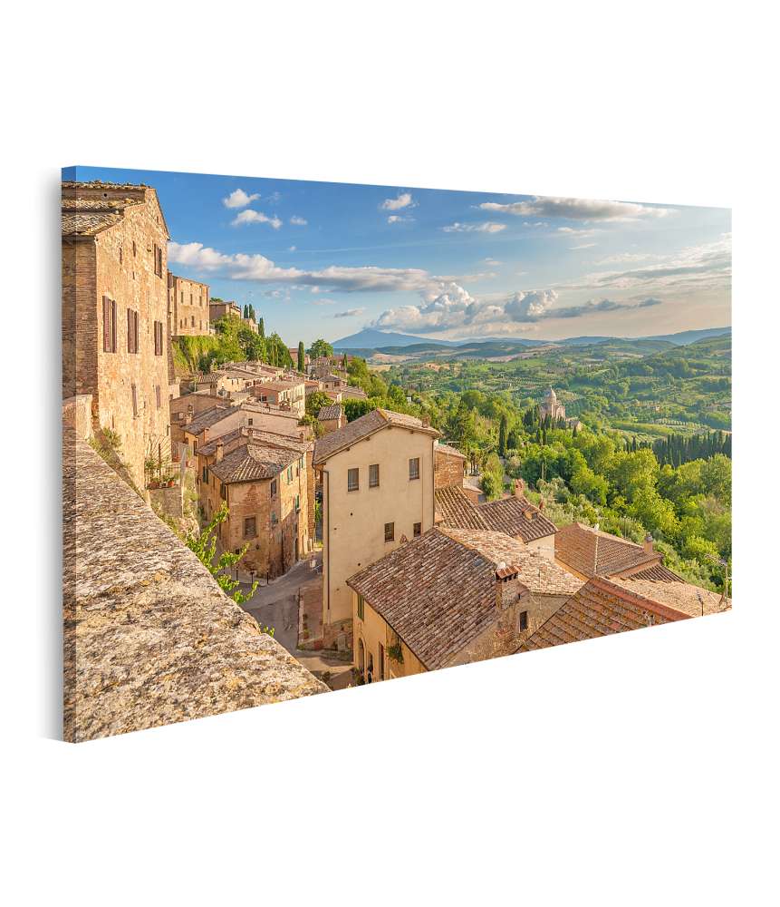 Islandburner Bild auf Leinwand Toskanische Landschaft: Wandbild aus Montepulciano, Italien