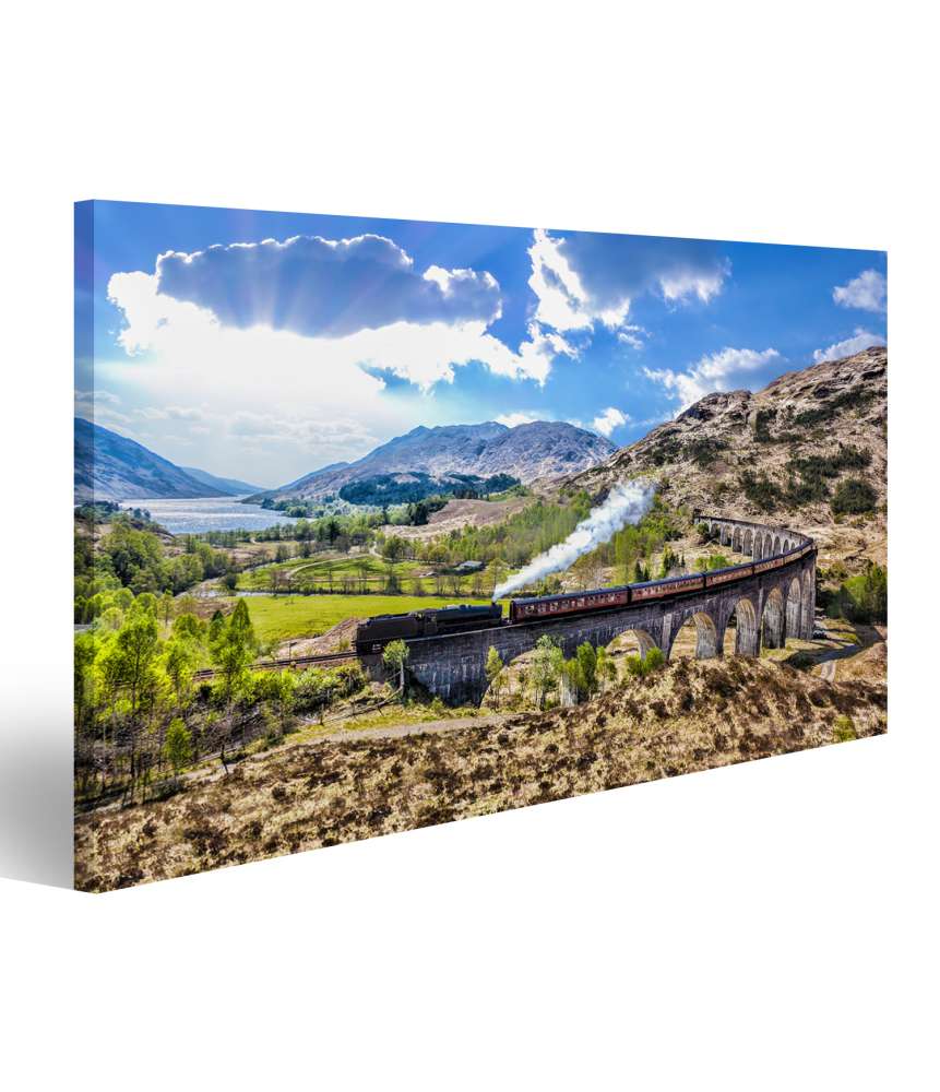 Islandburner Bild auf Leinwand Beeindruckendes Wandbild des Glenfinnan Eisenbahnviadukts in Schottland