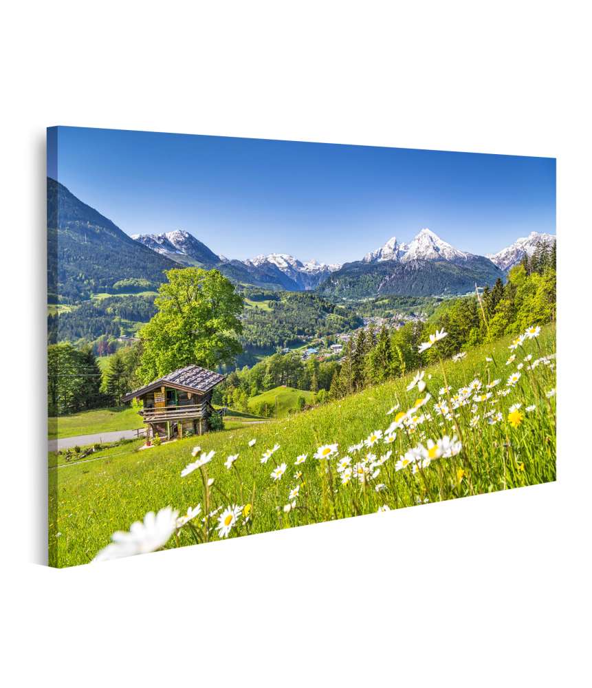 Islandburner Bild auf Leinwand Atemberaubendes Wandbild der malerischen Watzmann-Massiv in Berchtesgaden