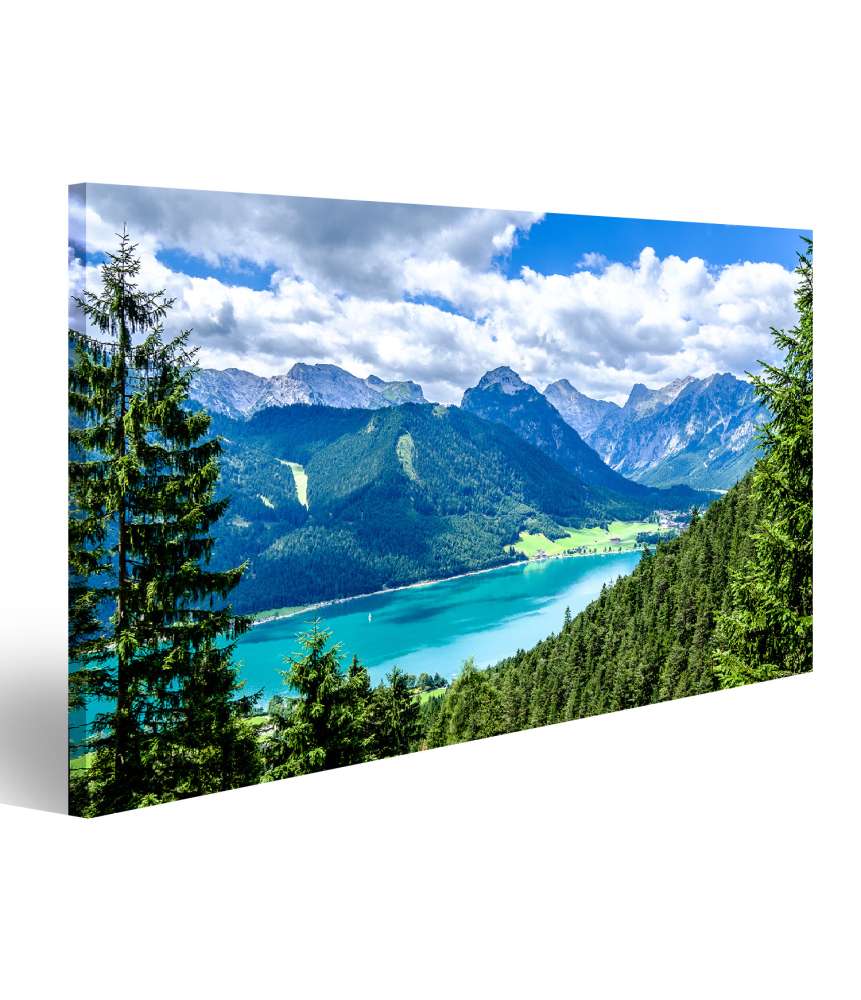 Islandburner Bild auf Leinwand Pittoreskes Wandbild des Achensees in Pertisau, Österreich