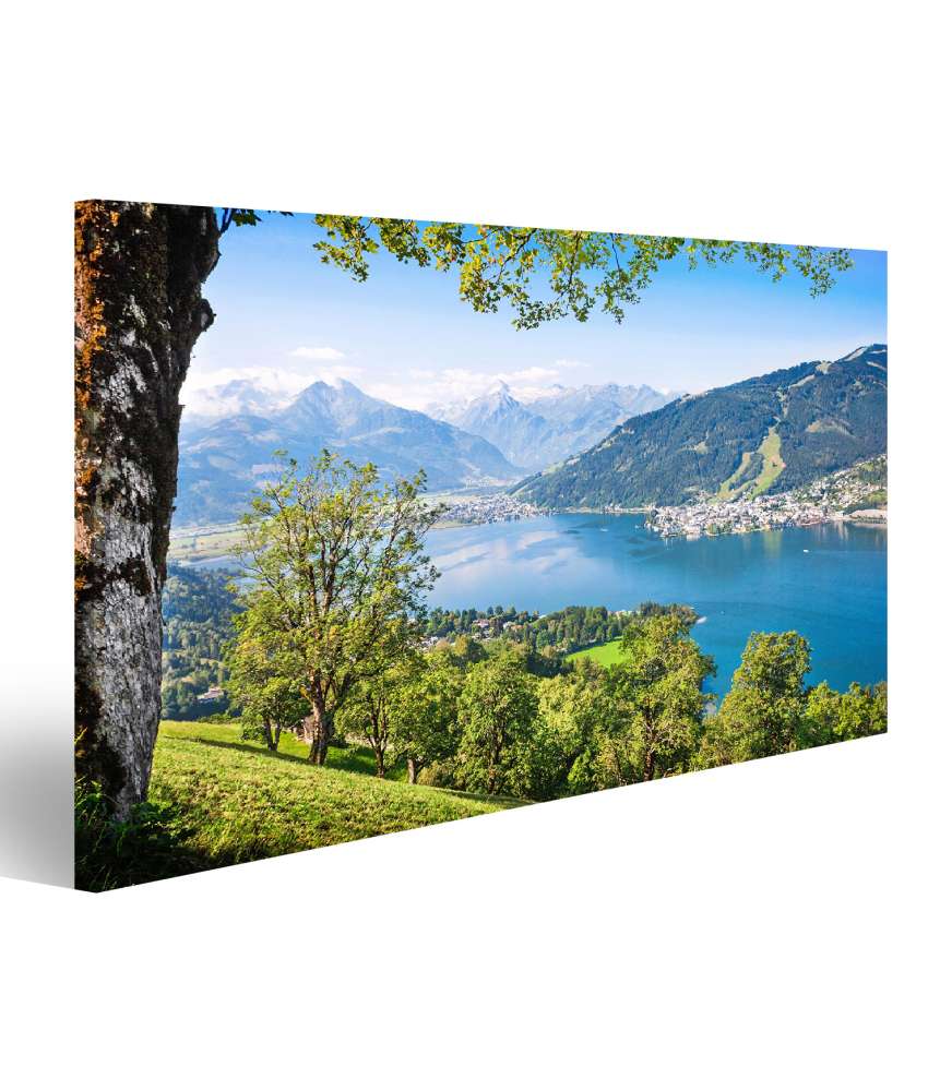 Islandburner Bild auf Leinwand Atemberaubendes Wandbild: Alpenlandschaft & Bergsee in Zell am See, Österreich