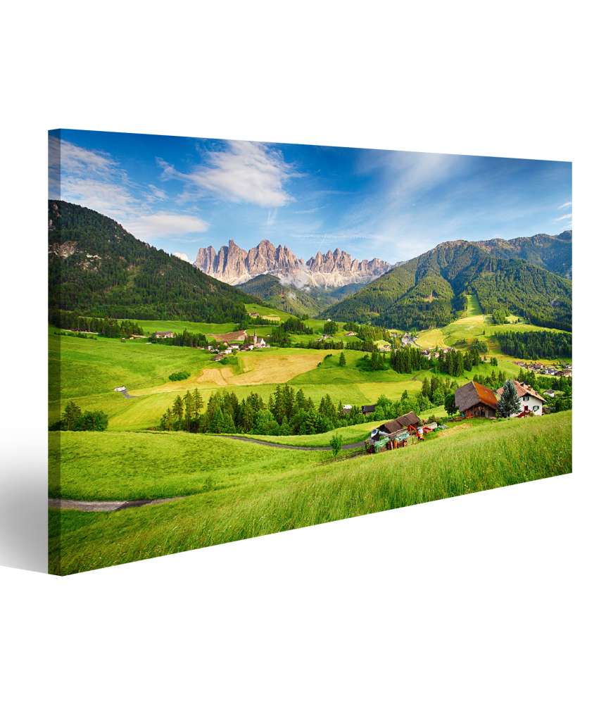 Islandburner Bild auf Leinwand Beeindruckendes Wandbild der majestätischen Dolomiten in Villnöss