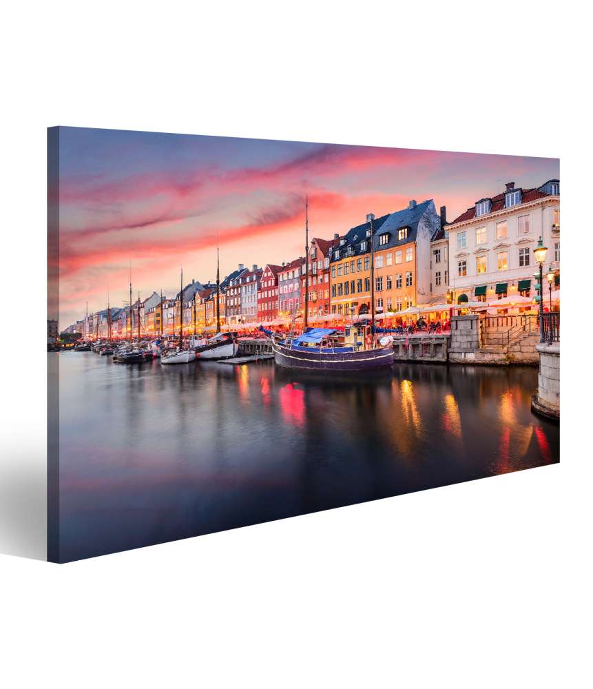 Islandburner Bild auf Leinwand Buntes Wandbild am Nyhavn, Kopenhagen, Dänemark