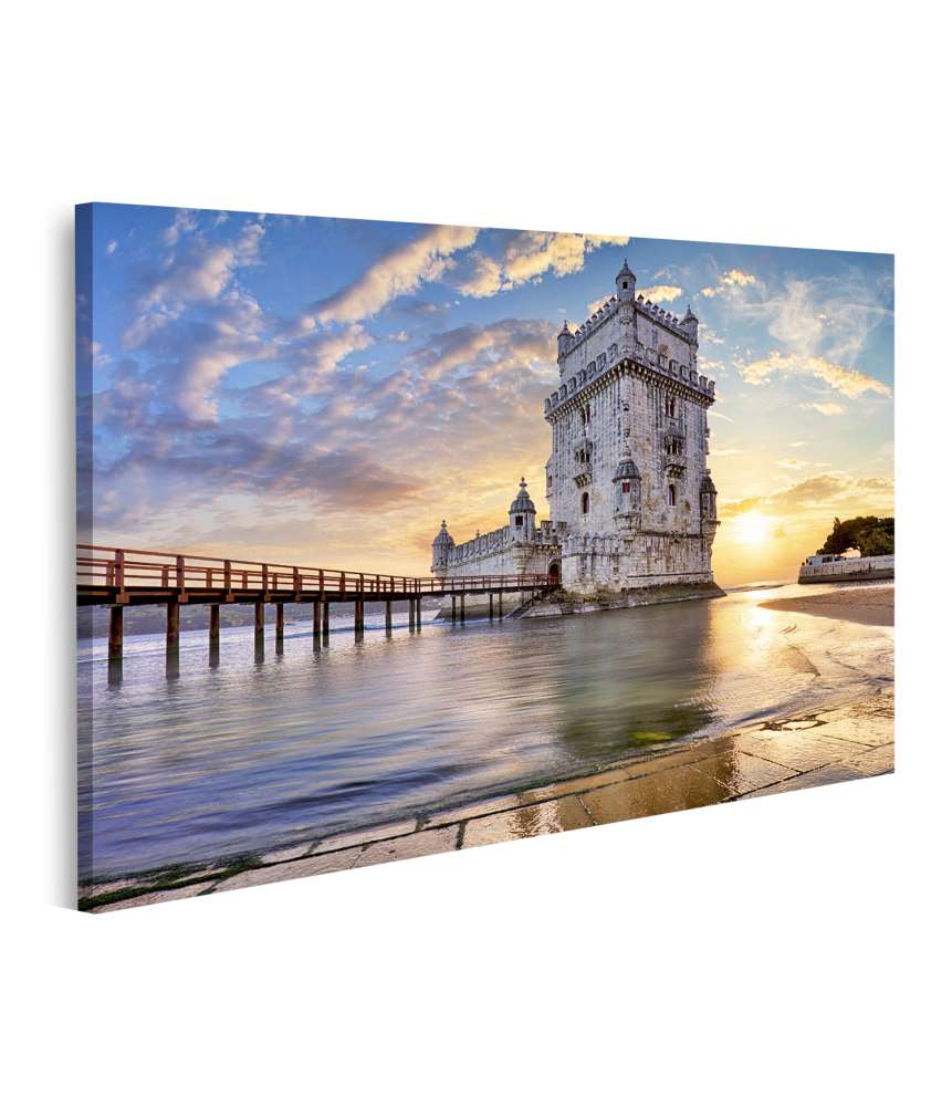 Islandburner Bild auf Leinwand Wandbild des Belem Turms am Fluss Tejo in Lissabon, Portugal