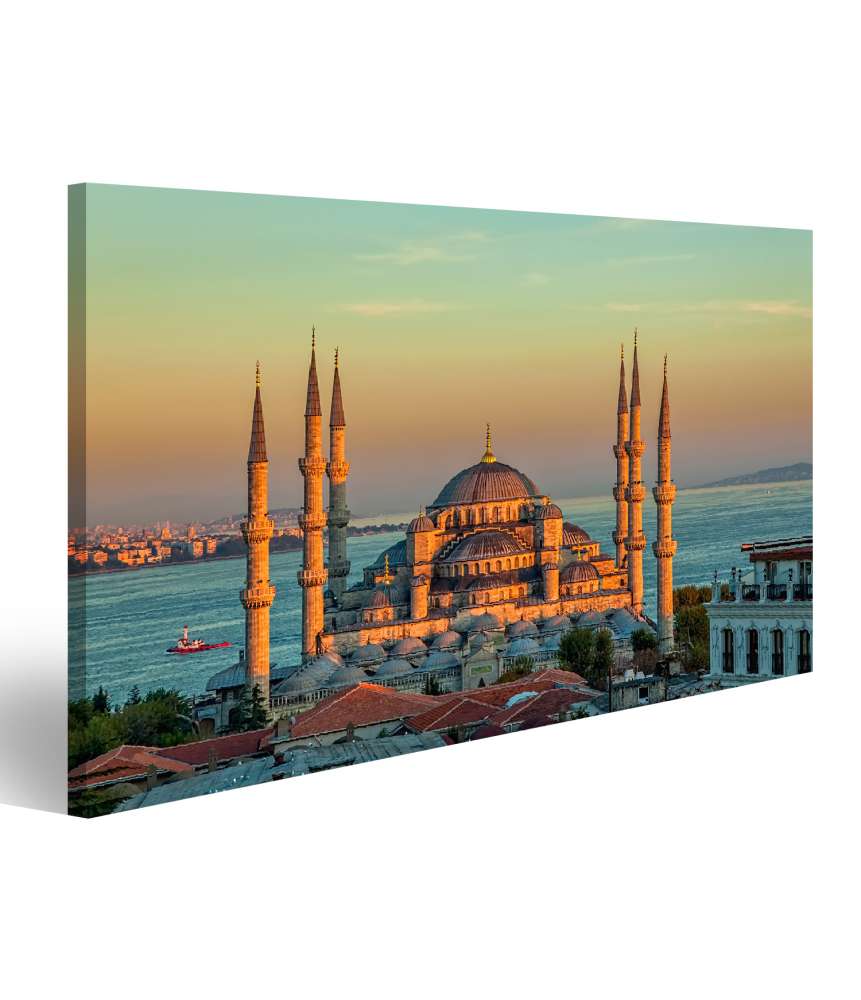 Islandburner Bild auf Leinwand Glorreiches Wandbild der Blauen Moschee in Istanbul von Sultan Ahmed