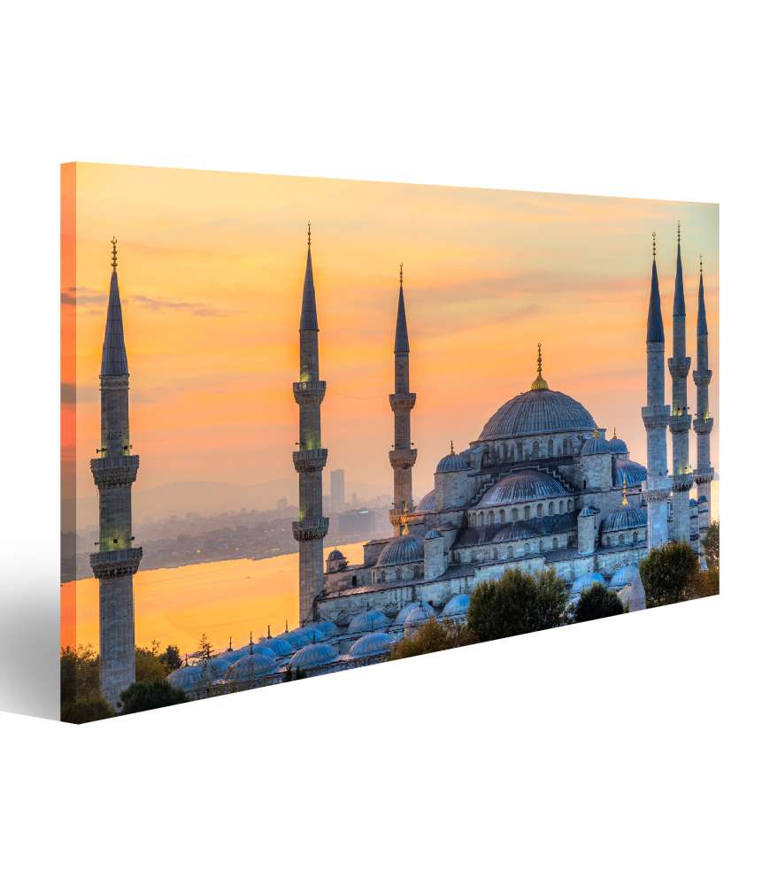 Islandburner Bild auf Leinwand Prächtiges Wandbild der Blauen Moschee Sultanahmet Camii, Istanbul, Türkei