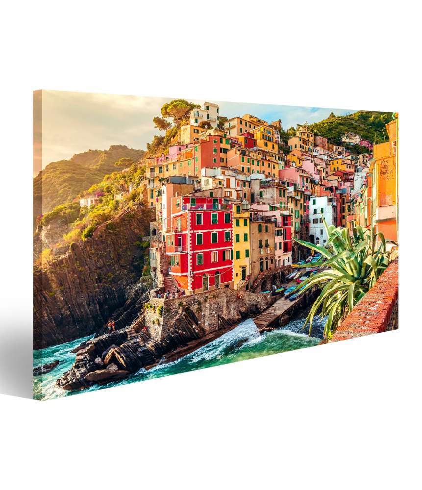 Islandburner Bild auf Leinwand Sonnenuntergang in Riomaggiore, Cinque Terre Nationalpark, Ligurien, Italien