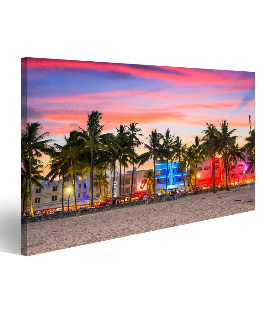 Islandburner Bild auf Leinwand Wandbild am Ocean Drive, Miami Beach, Florida, USA