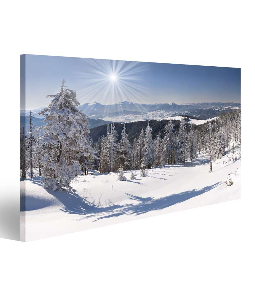 Islandburner Bild auf Leinwand Malerische Winterlandschaft in majestätischen Bergen