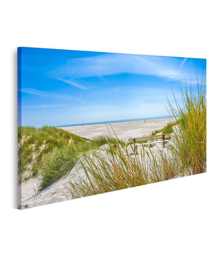 Islandburner Bild auf Leinwand Atemberaubendes Wandbild von Dünen und Strand auf Amrum, Nordsee