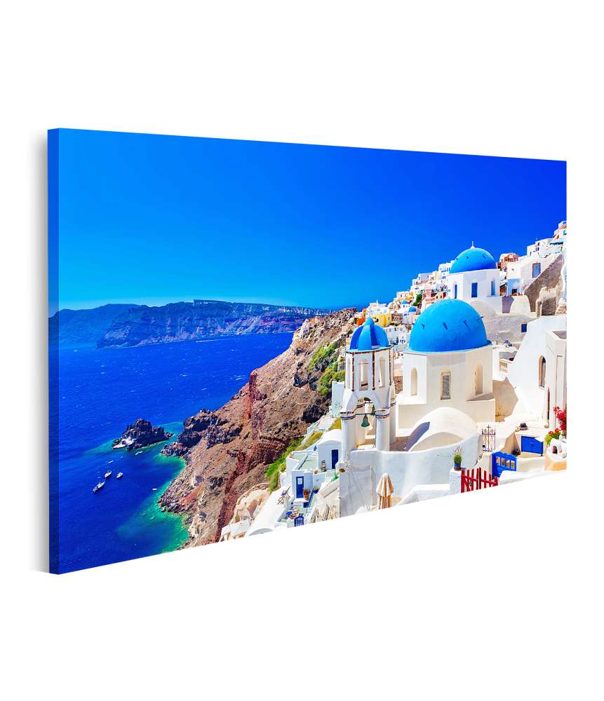 Islandburner Bild auf Leinwand Blaue Kuppeln von Oia, einer Stadt auf der griechischen Insel Santorini