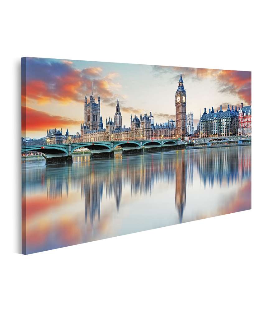 Islandburner Bild auf Leinwand Londoner Big Ben und Houses of Parliament, Großbritannien-Wandbild