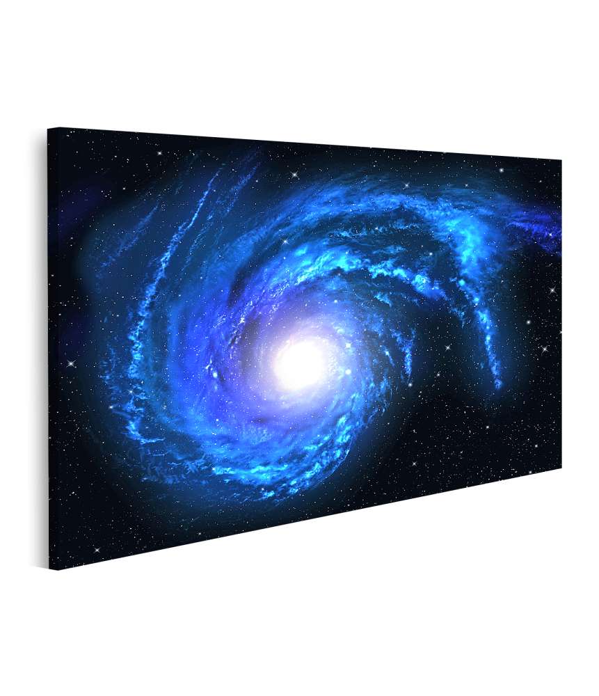 Islandburner Bild auf Leinwand Sternenspirale in blauer Galaxie des Universums