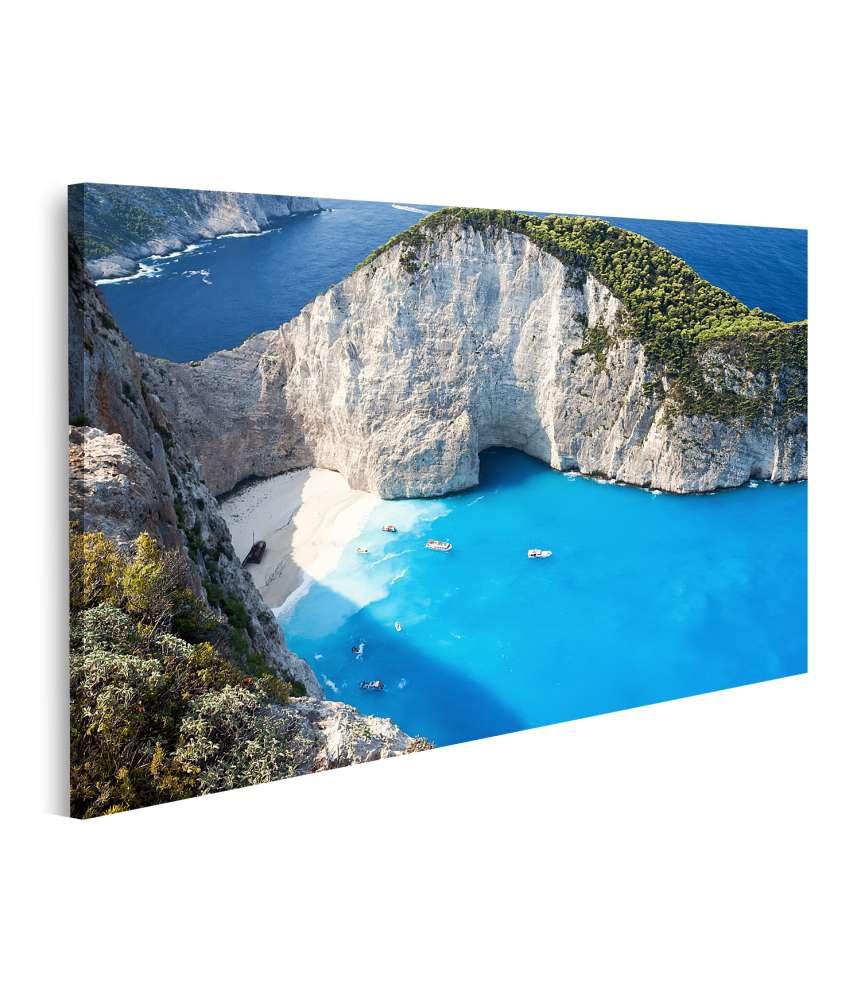 Islandburner Bild auf Leinwand Navagio Strand mit Schiffswrack auf Zakinthos (Zante), Wandbild