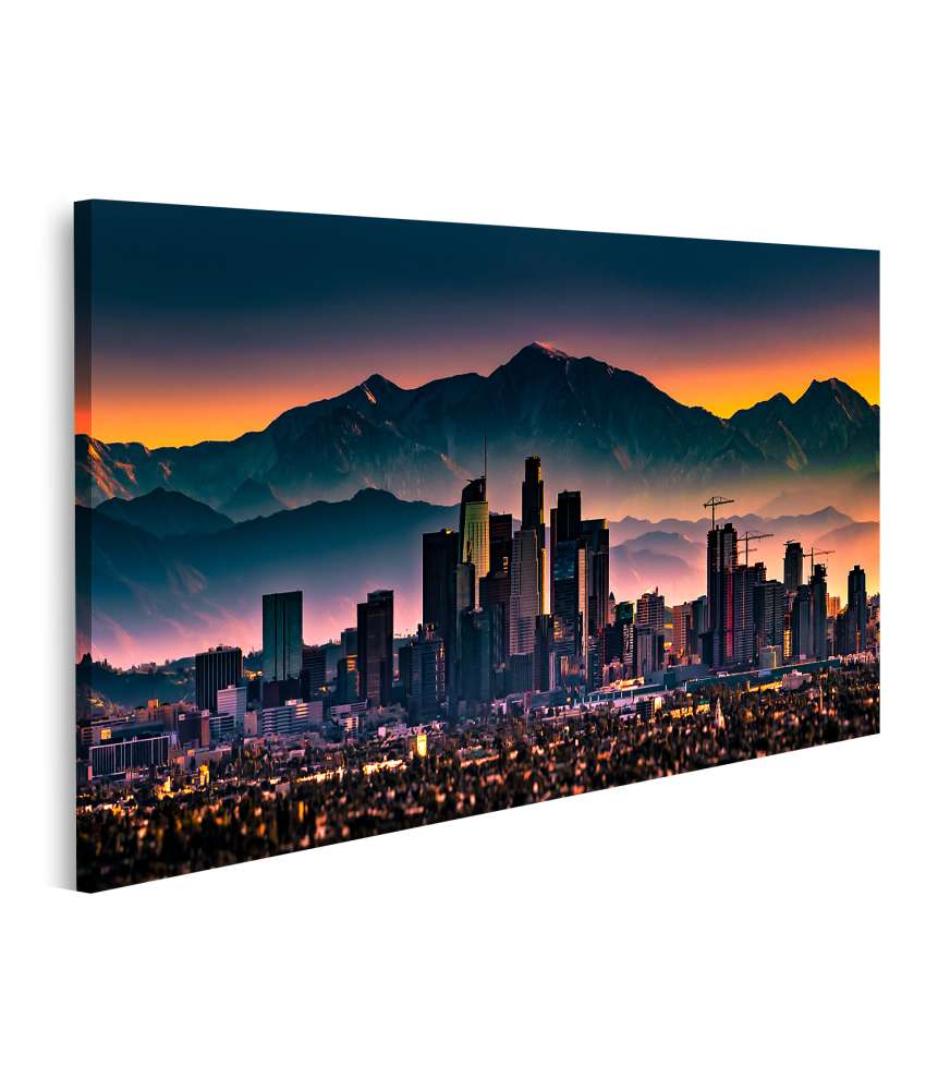 Islandburner Bild auf Leinwand Beeindruckendes Wandbild mit Los Angeles LA Kalifornien Motiv