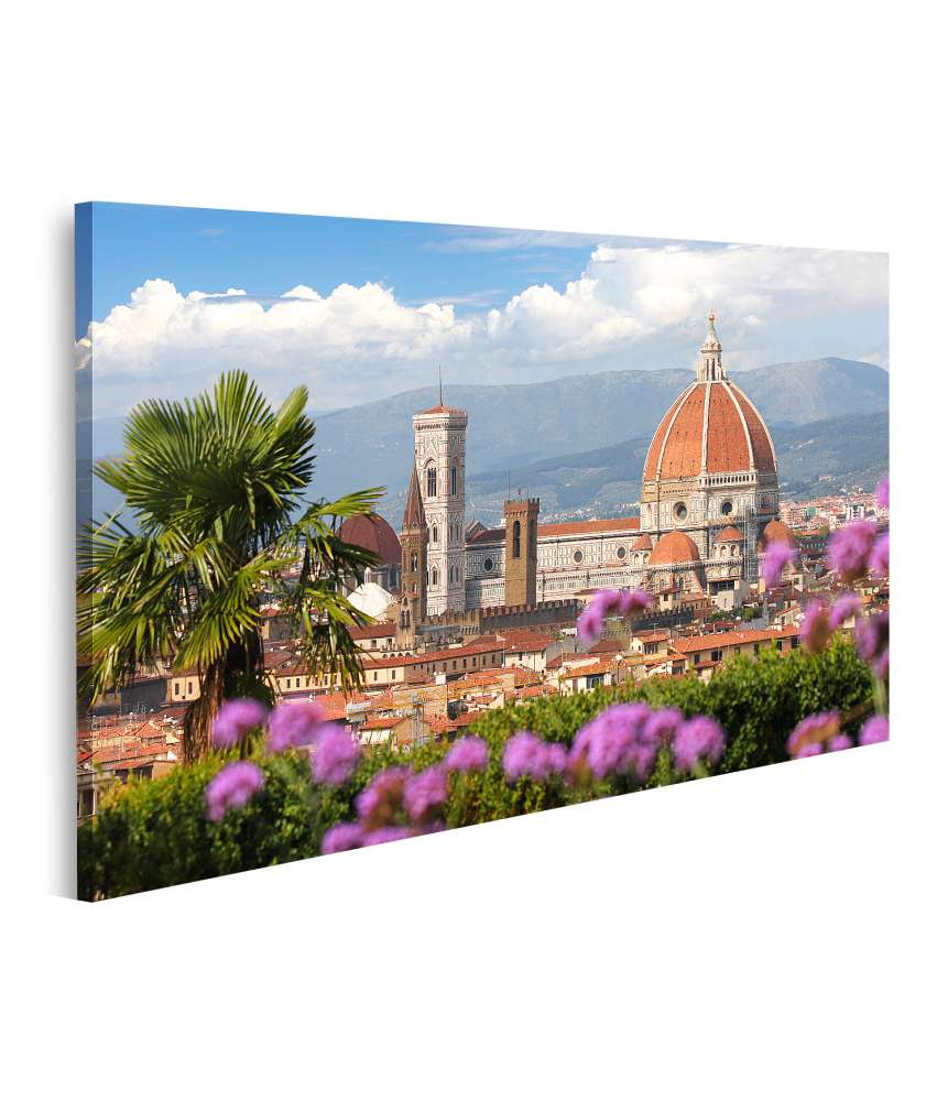 Islandburner Bild auf Leinwand Frühlingshaftes Wandbild von Florenz, Toskana, Italien