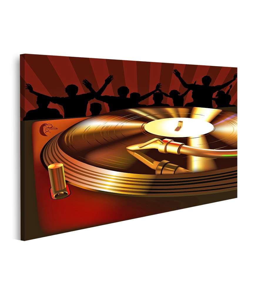 Islandburner Bild auf Leinwand Dynamisches Wandbild eines professionellen DJ-Mischpults