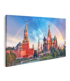 Bild auf Leinwand Panoramablick auf den Roten Platz und Kreml in Moskau Wandbild