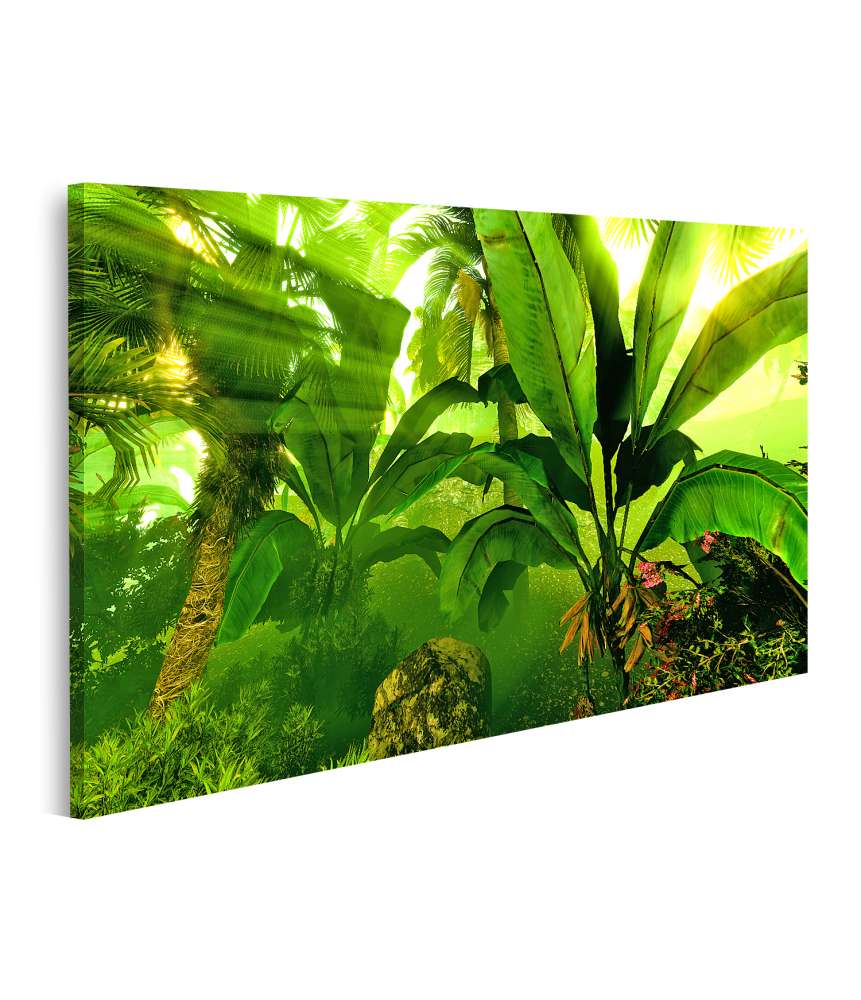 Islandburner Bild auf Leinwand Exotisches Wandbild mit paradiesischen Pflanzen aus Hawaii