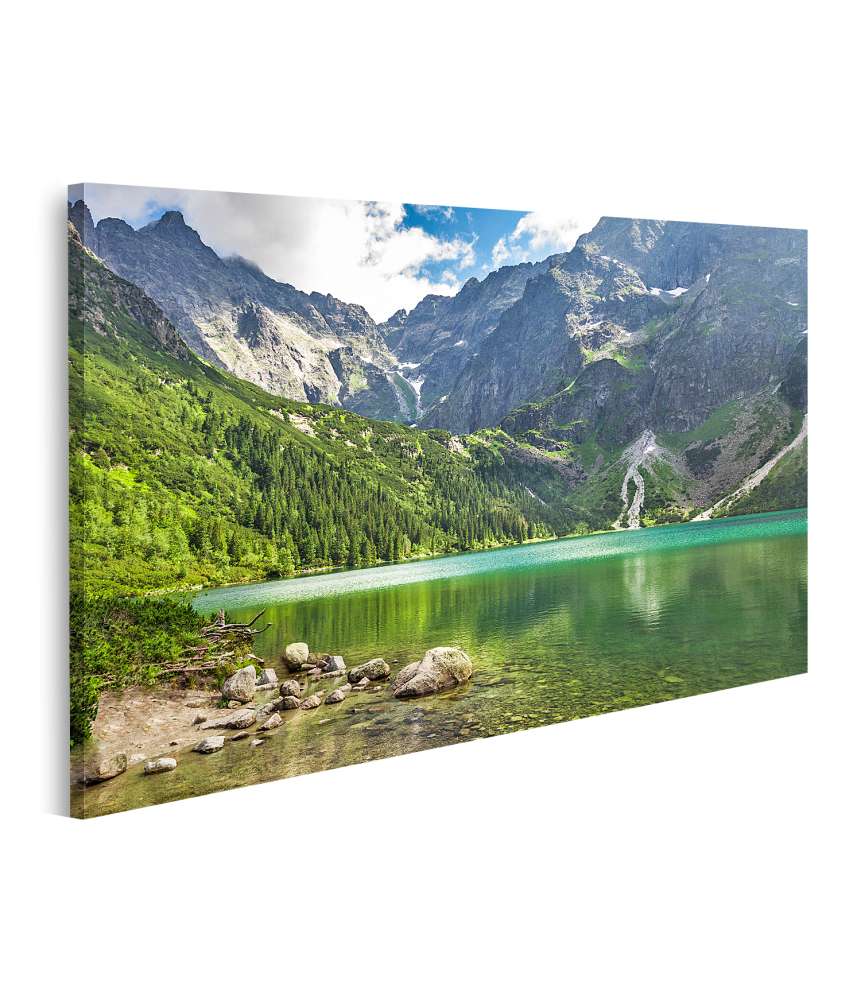 Islandburner Bild auf Leinwand Sommerlicher, kristallklarer Bergsee in den Rocky Mountains