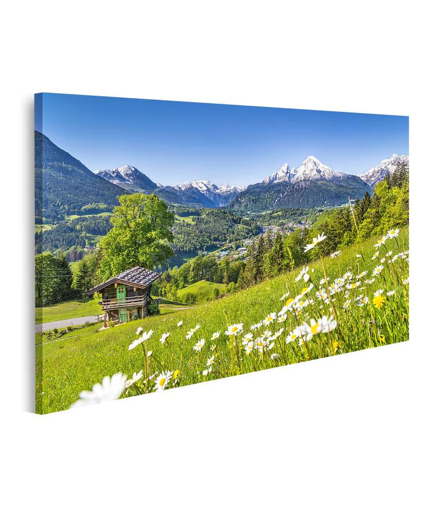 Islandburner Bild auf Leinwand Idyllisches Wandbild der Bayerischen Alpen in Berchtesgaden, Deutschland