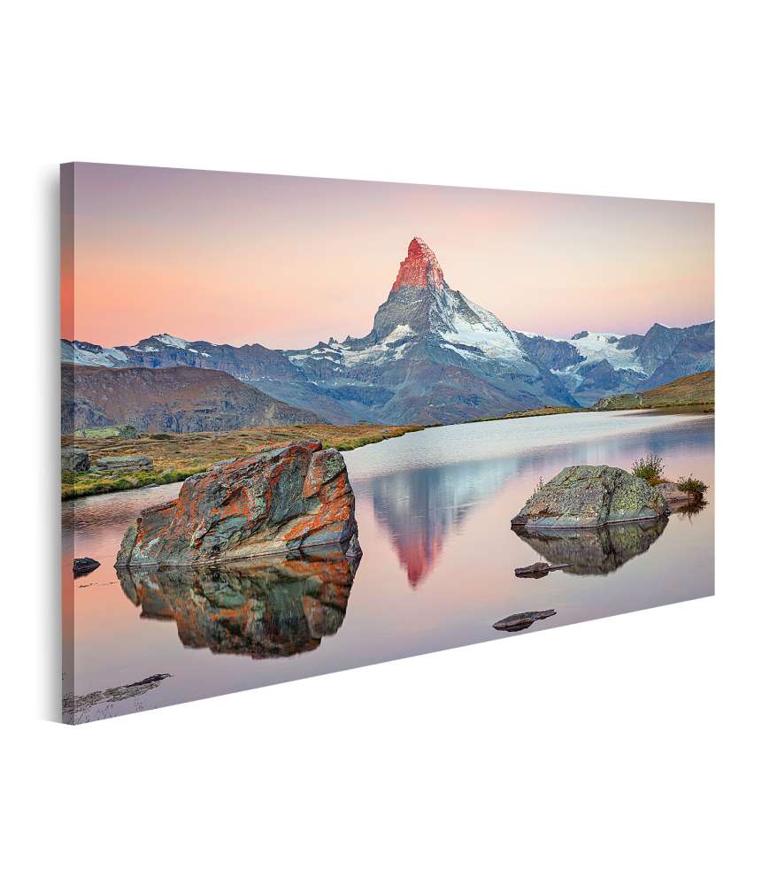 Islandburner Bild auf Leinwand Beeindruckendes Wandbild des majestätischen Matterhorns in den Schweizer Alpen