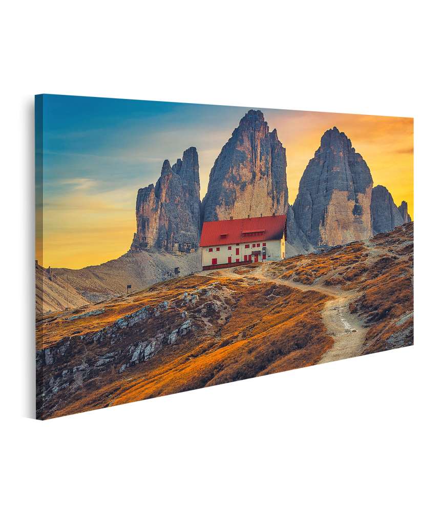 Islandburner Bild auf Leinwand Malerischer Sonnenuntergang an den Drei Zinnen, Dolomiten, Italien