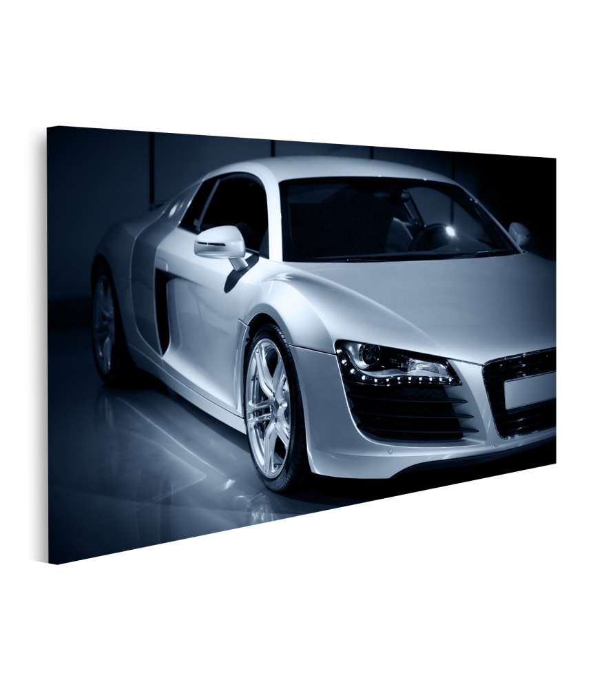 Islandburner Bild auf Leinwand Exquisites Wandbild eines luxuriösen Audi R8 Sportwagens