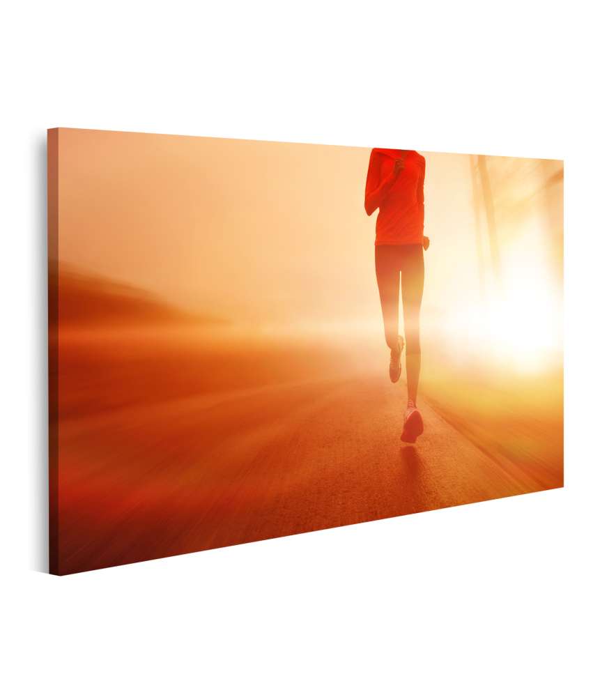 Bild auf Leinwand Motivierender Athlet beim Laufen im Sonnenlicht - Jogging-Wandbild