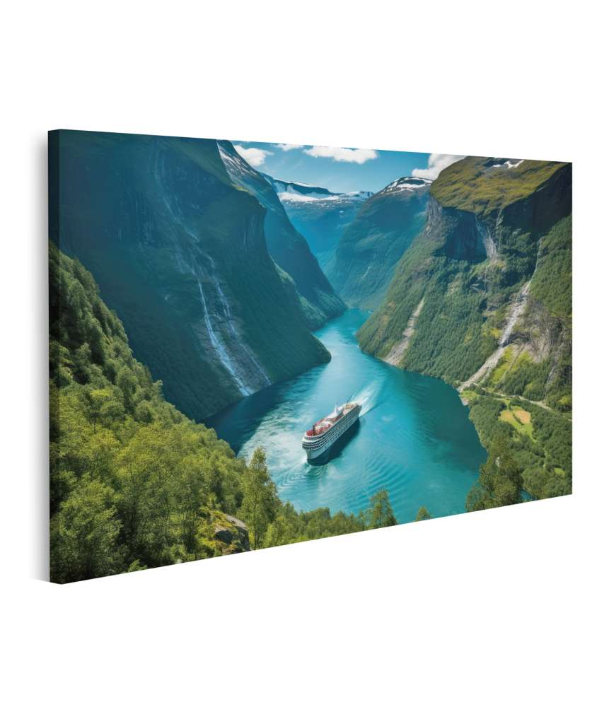 Islandburner Bild auf Leinwand Atemberaubende Reisefotografie des Geiranger Fjords in Norwegen als Wandbild