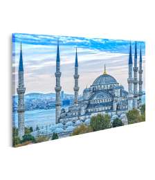 Bild auf Leinwand Prächtiges Wandbild der Blauen Moschee, Sultanahmet Camii, in Istanbul, Türkei