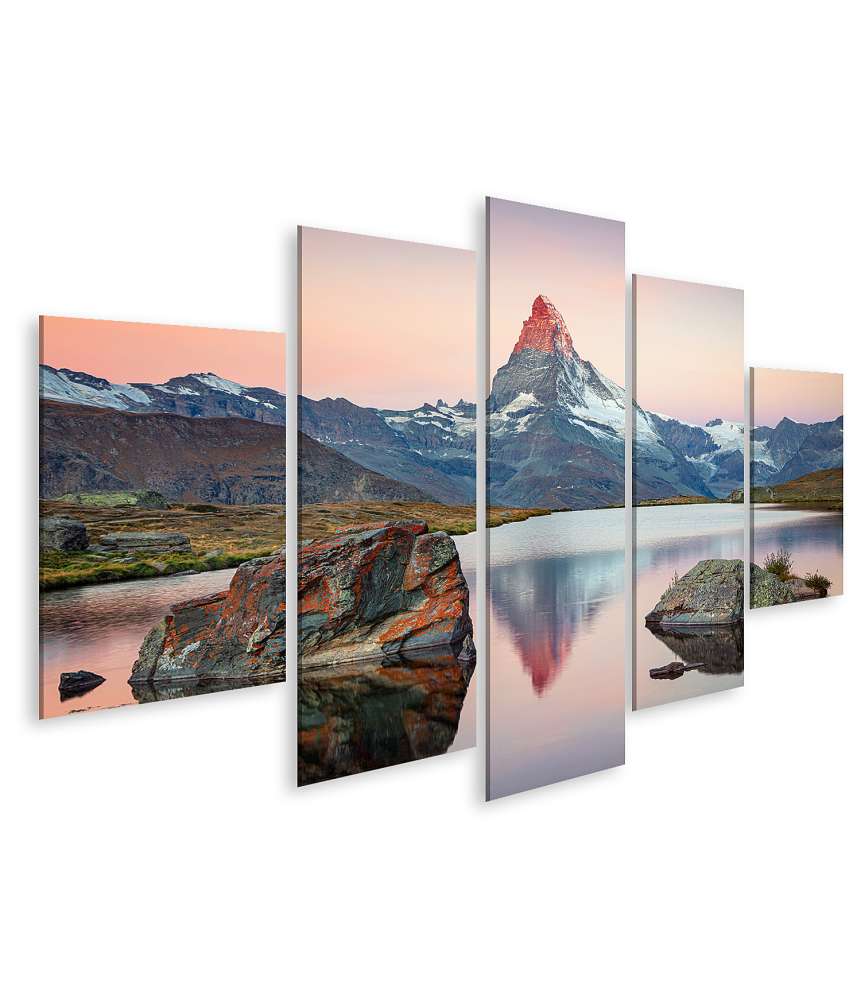 Islandburner Bild auf Leinwand Beeindruckendes Wandbild des majestätischen Matterhorns in den Schweizer Alpen