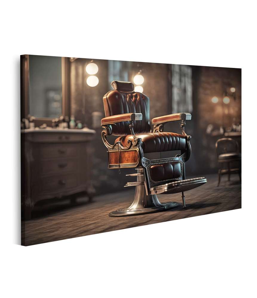 Islandburner Bild auf Leinwand Moderner Gentleman Barber Shop mit stilvollem Friseurstuhl Wandbild