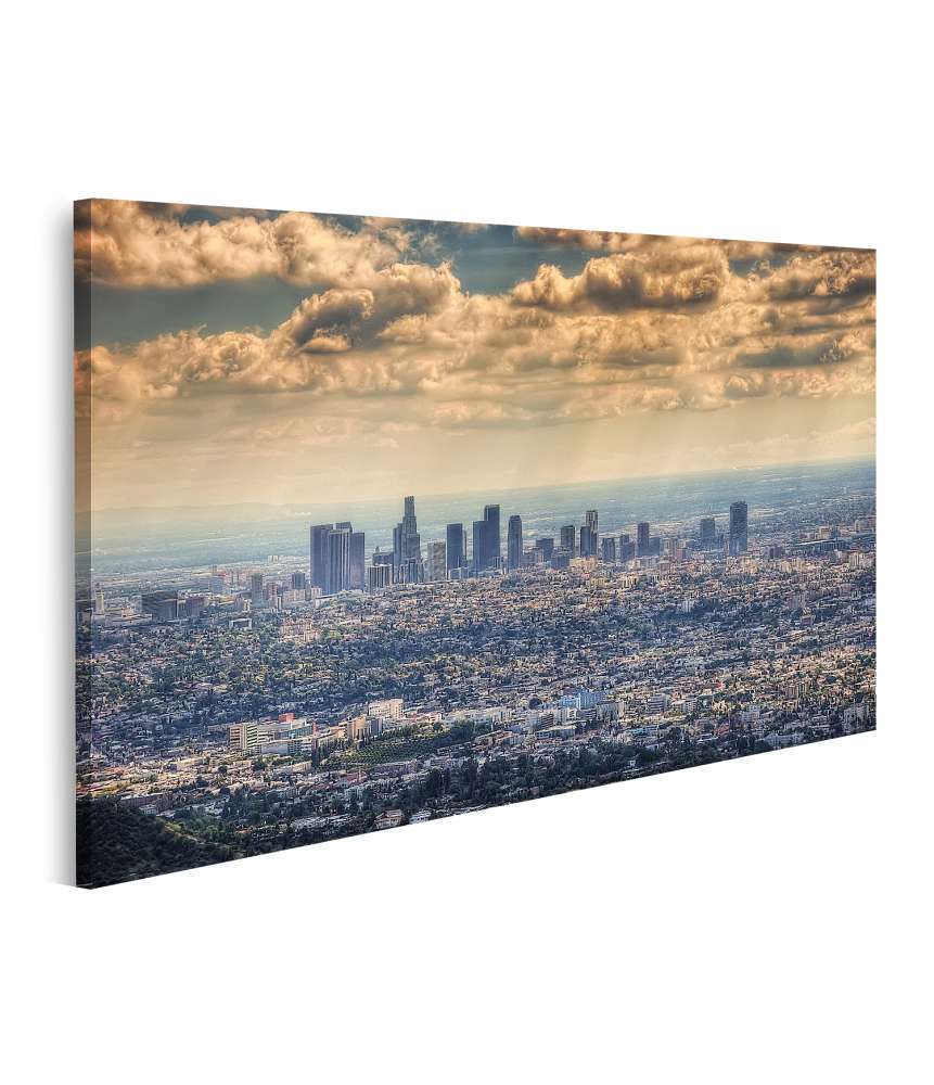 Bild auf Leinwand 2015er Wandbild von Los Angeles, aufgenommen vom Hollywood Hill