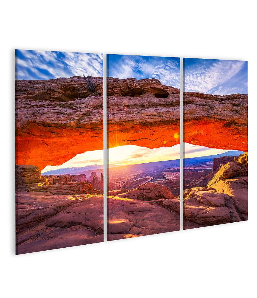 Islandburner Bild auf Leinwand Sonnenaufgang durch Mesa Arch im Canyonlands Nationalpark, USA