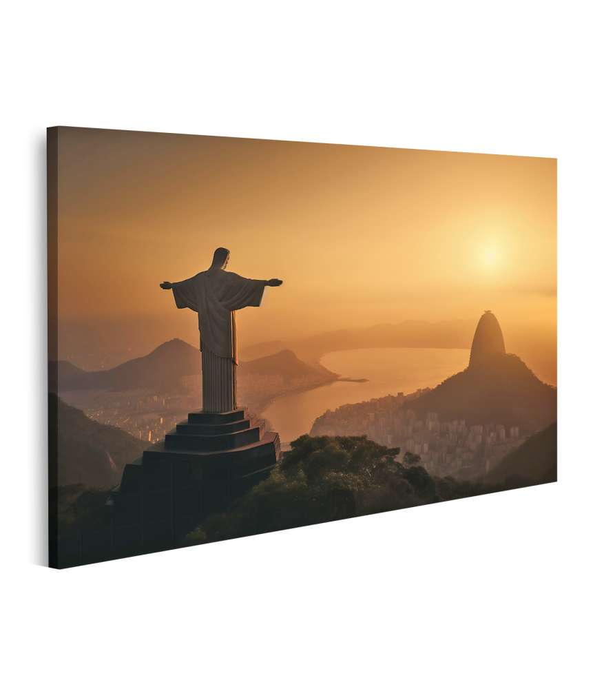 Islandburner Bild auf Leinwand Beeindruckende Statue von Jesus Christus in Rio de Janeiro