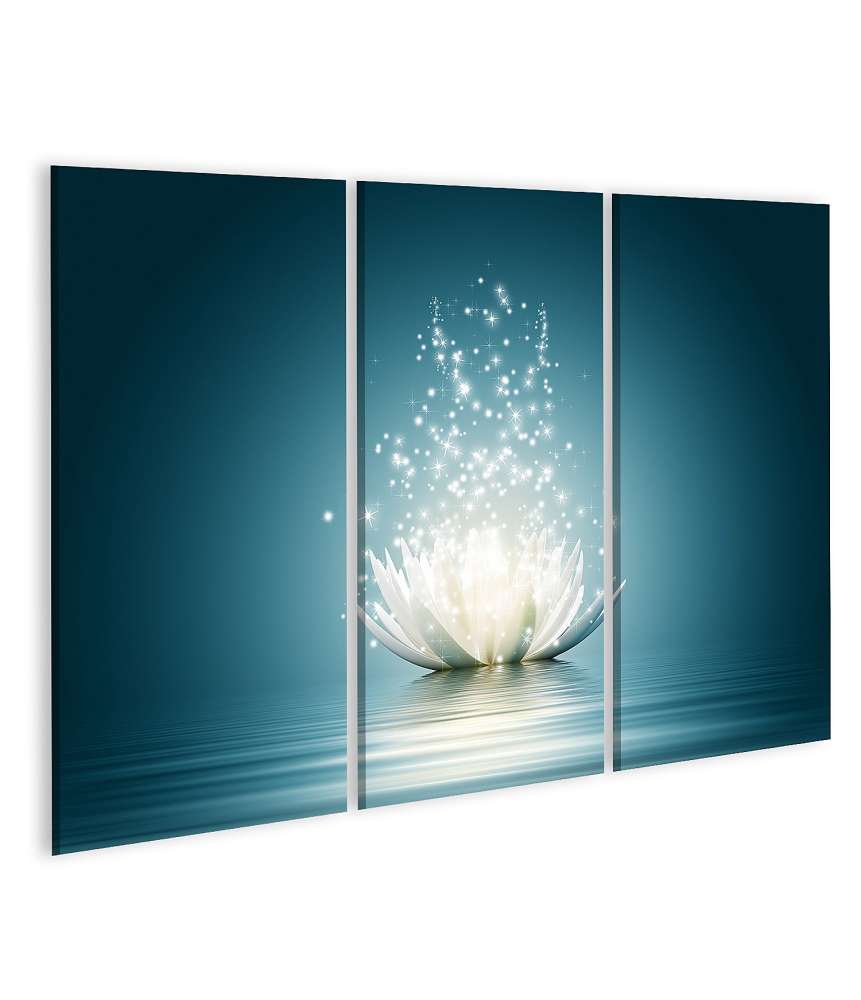 Islandburner Bild auf Leinwand Exquisites Wandbild einer anmutigen, leuchtenden Lotusblume