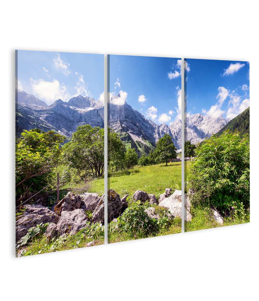 Islandburner Bild auf Leinwand Panoramisches Wandbild des Karwendelgebirges in den Europäischen Alpen, Österreich