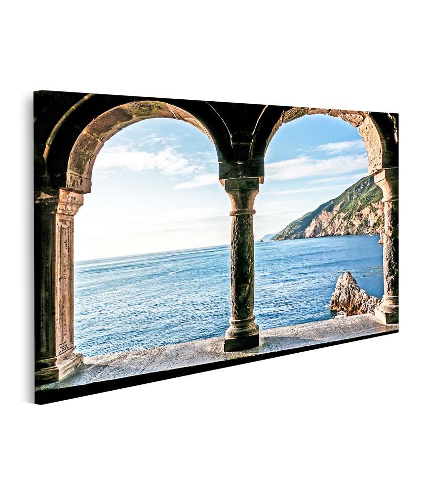 Islandburner Bild auf Leinwand Atemberaubendes Wandbild der malerischen Aussicht in Portovenere, Italien