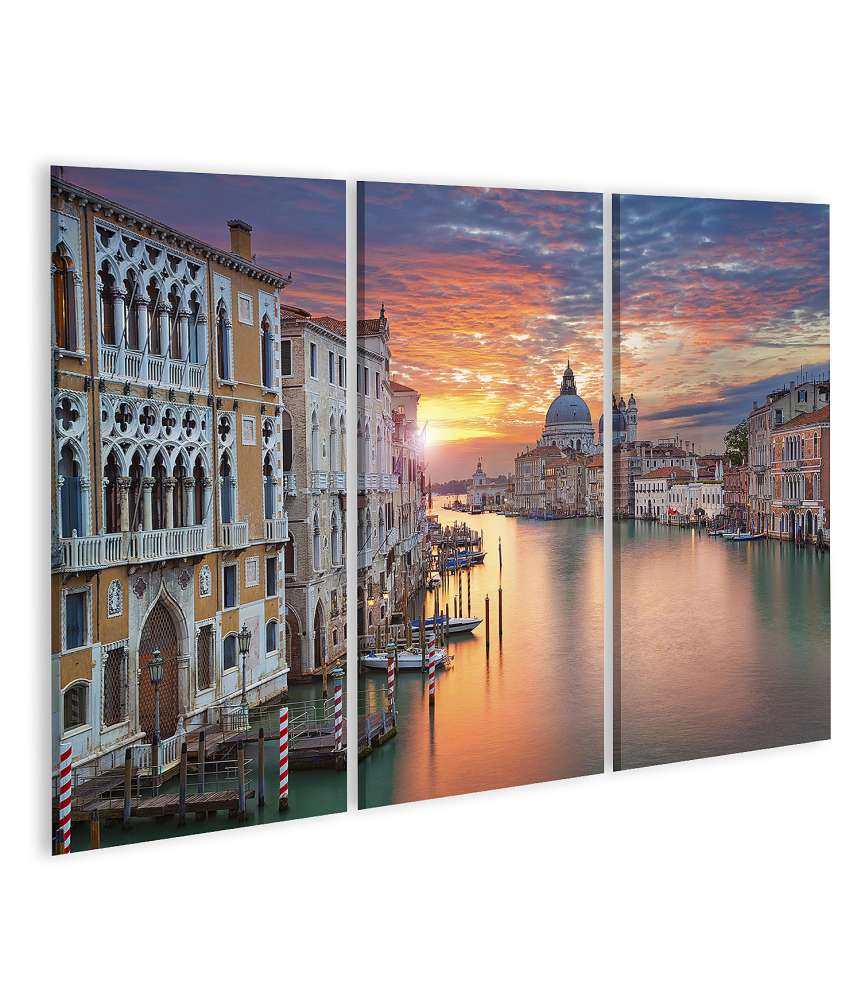 Islandburner Bild auf Leinwand Sonnenlichterfülltes Canale Grande in Venedig als Wandbild