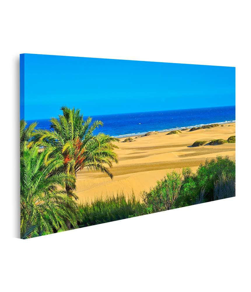 Islandburner Bild auf Leinwand Blick auf das Dünen-Naturreservat Maspalomas, Gran Canaria