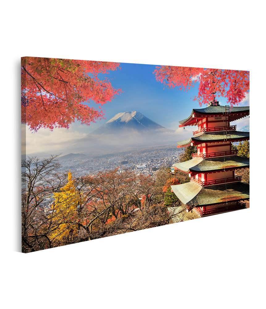 Islandburner Bild auf Leinwand Mt Fuji umgeben von leuchtenden Herbstfarben in Japan