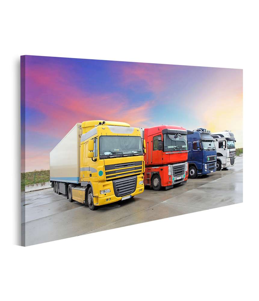 Islandburner Bild auf Leinwand Dynamisches Wandbild eines LKW-Transports in Aktion