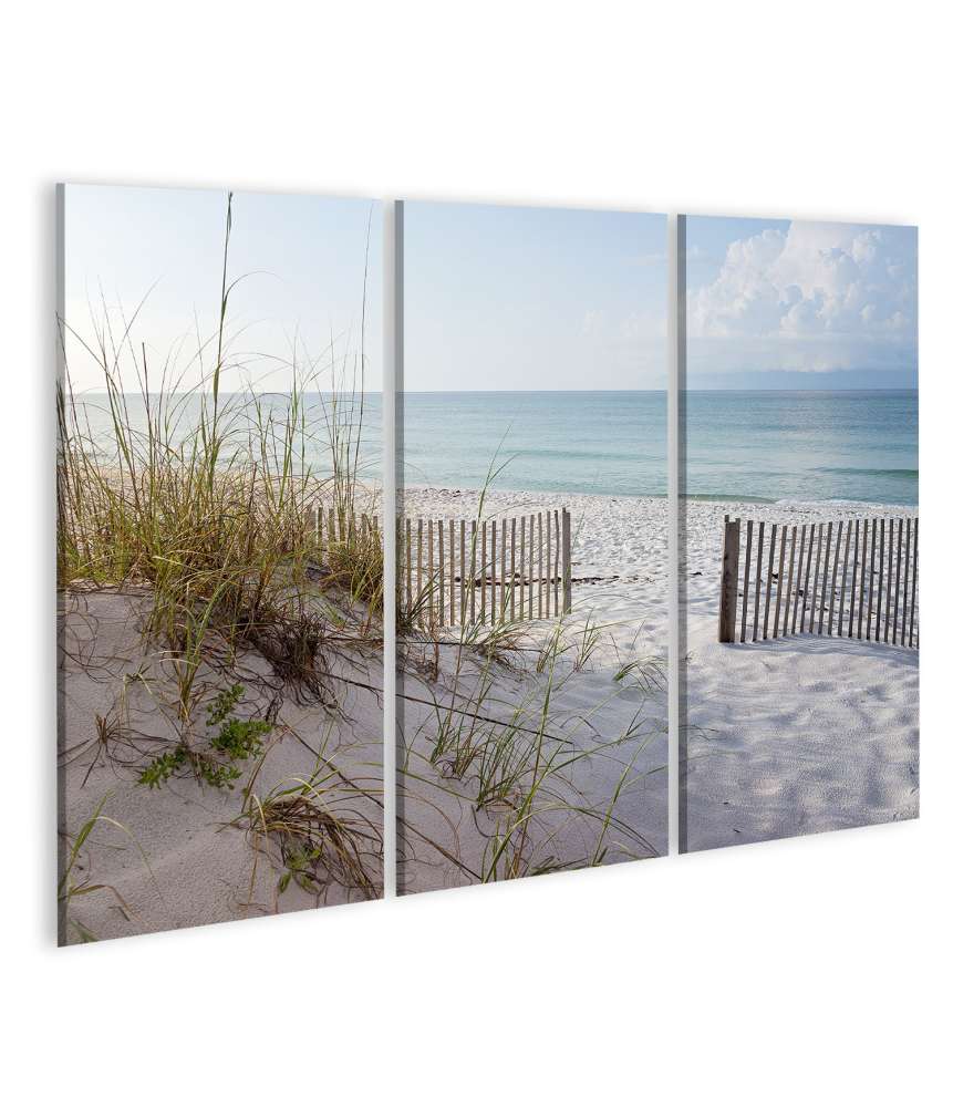 Islandburner Bild auf Leinwand Sonnenaufgang über Dünen, Strand und Meer im Golf von Mexiko